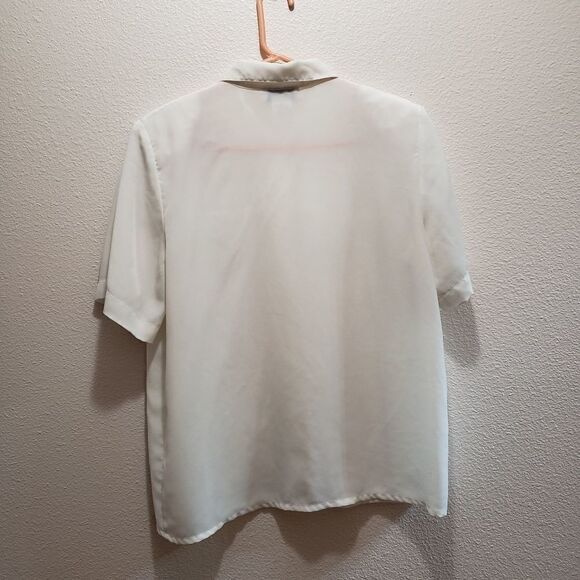 Kathy Che Button front blouce, ivory, 14 - Picture 2 of 4